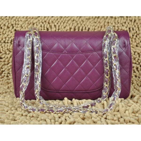 Chanel A01112 Viola Caviar Flap Borse In Pelle Con Hardware Oro