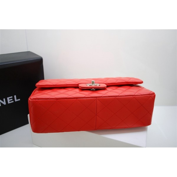 Arancione Rosso Chanel A47600 Jumbo Flap Bag Con Hardware Argent