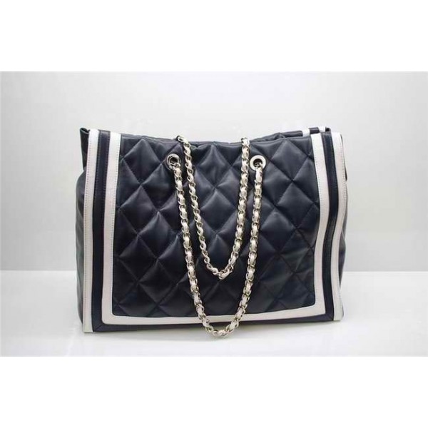 Borse Chanel 36047 Agnello Blu Con Doppia Firma Logo C