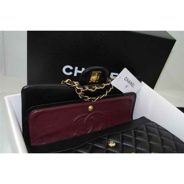 Borse Chanel A01112 Agnello Nero Con Hardware Oro
