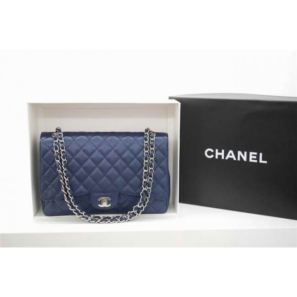 Borse Chanel A47600 Flap In Pelle Nera Con Oro Hw Jumbo