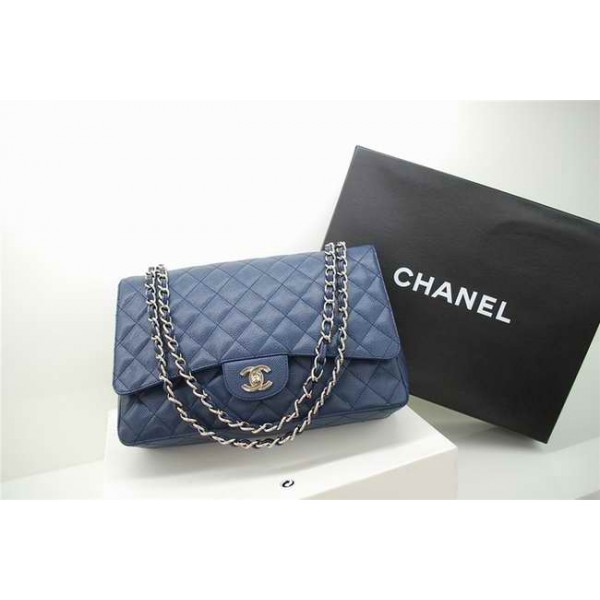 Borse Chanel A47600 Flap In Pelle Nera Con Oro Hw Jumbo