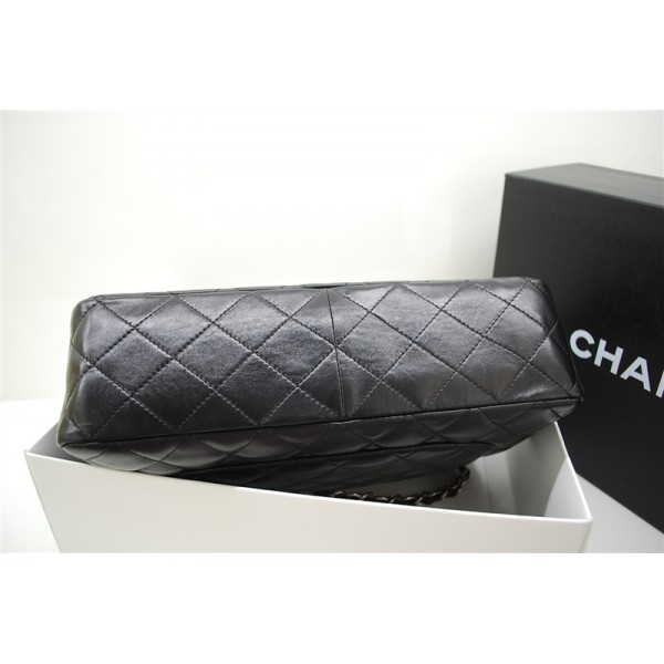Borse Chanel A47600 Flap Pelle Di Agnello Nero Con Silver Hw Jum
