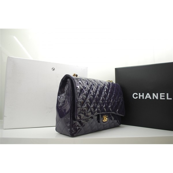 Borse Chanel A47600 In Pelle Di Brevetto Con Hardware Oro In Vio