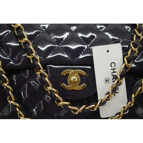 Borse Chanel A47600 In Pelle Di Brevetto Con Hardware Oro In Vio