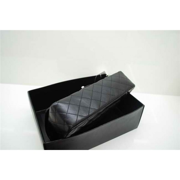 Borse Chanel Flap A01112 Nero Agnello Con Silver Hw