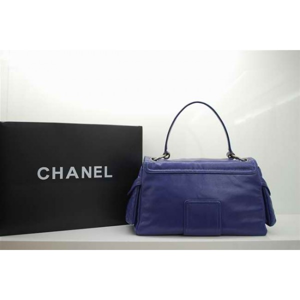 Chanel 2010 Borse In Pelle Blu Grande Mademoiselle