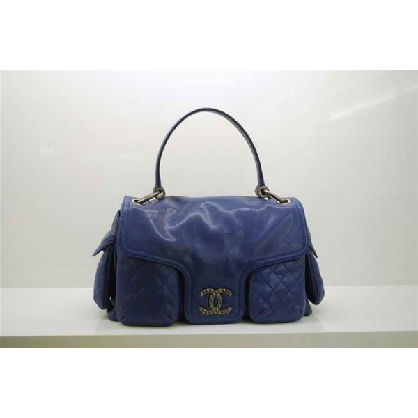 Chanel 2010 Borse In Pelle Blu Grande Mademoiselle