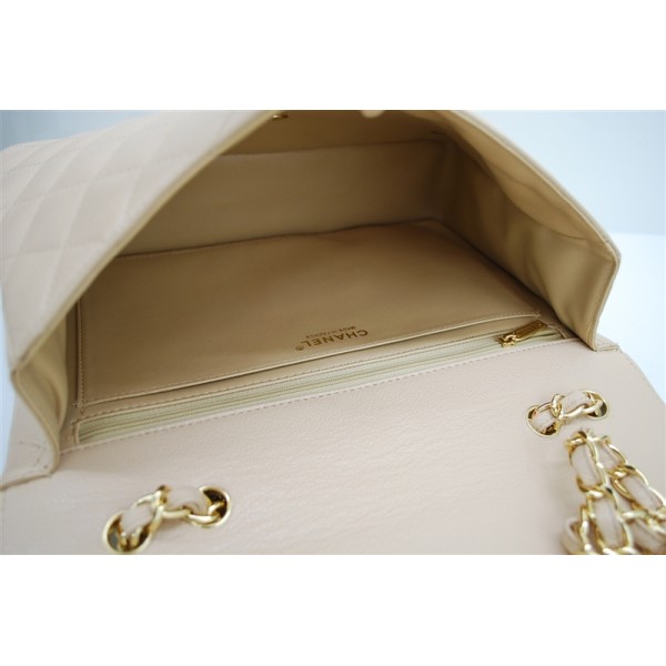 Chanel 2010 Jumbo Flap Borse Caviar Leather Beige Con Oro Hw