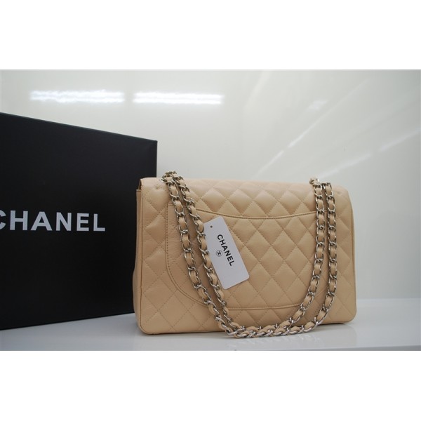 Chanel 2010 Maxi Flap Borse In Pelle Caviale Con Beige Ecs