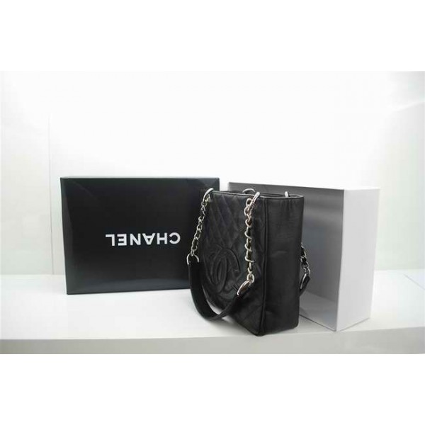 Chanel 2010 Shopping Borse Caviar Black Con Silver Hw Piccolo