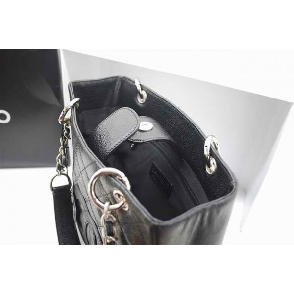 Chanel 2010 Shopping Borse Caviar Black Con Silver Hw Piccolo