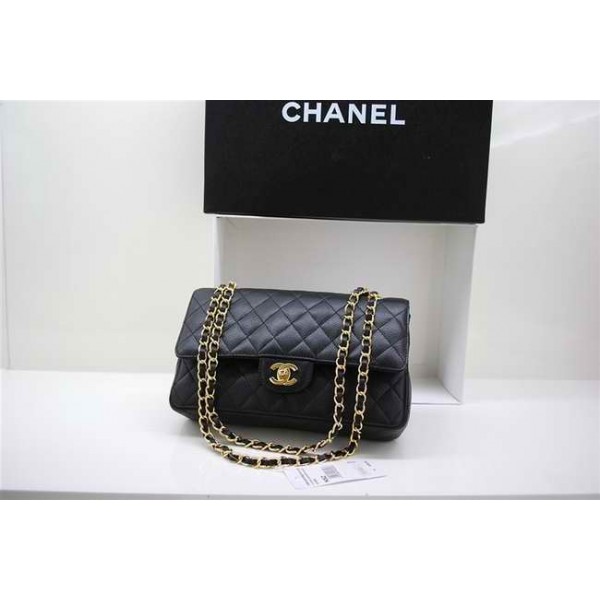 Chanel A01112 Nero Flap Borse Caviar Con Hardware Oro