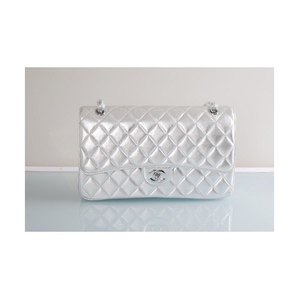 Chanel A01113 Quilted Metallic Agnello Flap Bag