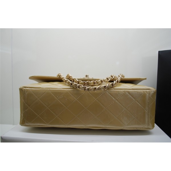 Chanel A47600 Borse In Pelle Verniciata Maxi Flap Oro Con Oro Hw