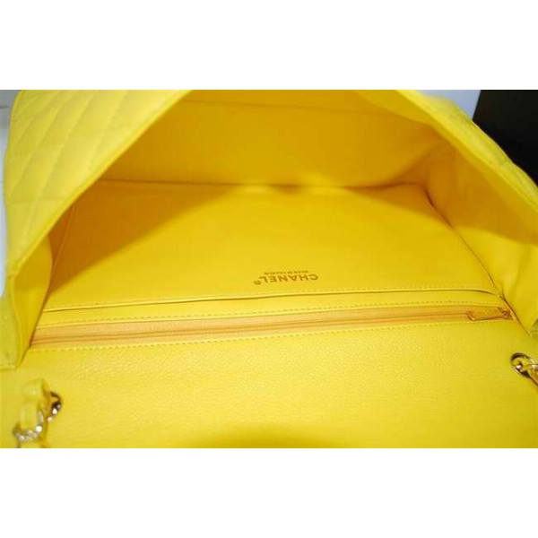 Chanel A47600 Giallo Caviar Flap Borse Maxi Con Hardware Oro