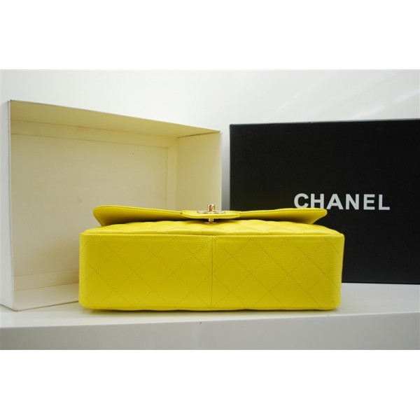 Chanel A47600 Giallo Caviar Leather Borse Jumbo Flap Con Oro Hw