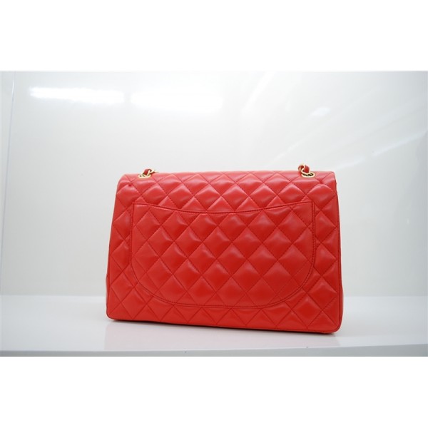 Chanel A47600 Maxi Flap Borse Rosso Arancione Con Hardware Oro