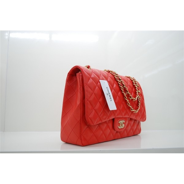 Chanel A47600 Maxi Flap Borse Rosso Arancione Con Hardware Oro