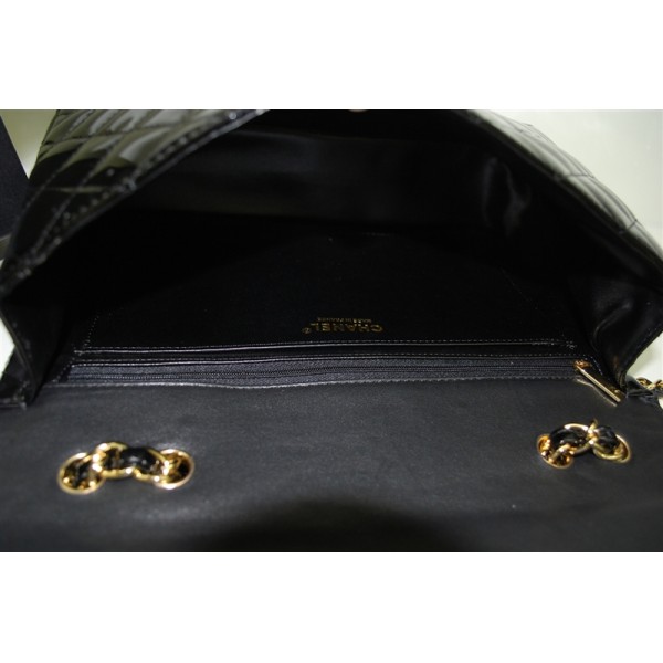 Chanel A47600 Nero Vernice Borse Jumbo Flap Con Oro Hw