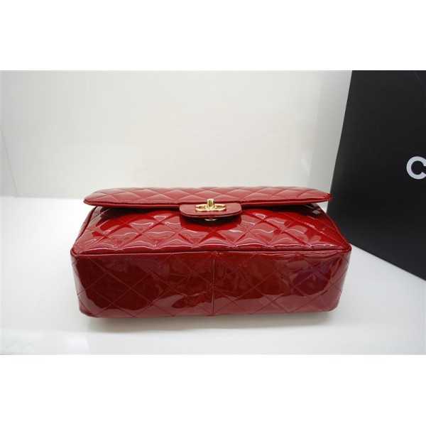 Chanel A47600 Red Patent Leather Borse Jumbo Flap Con Oro Hw