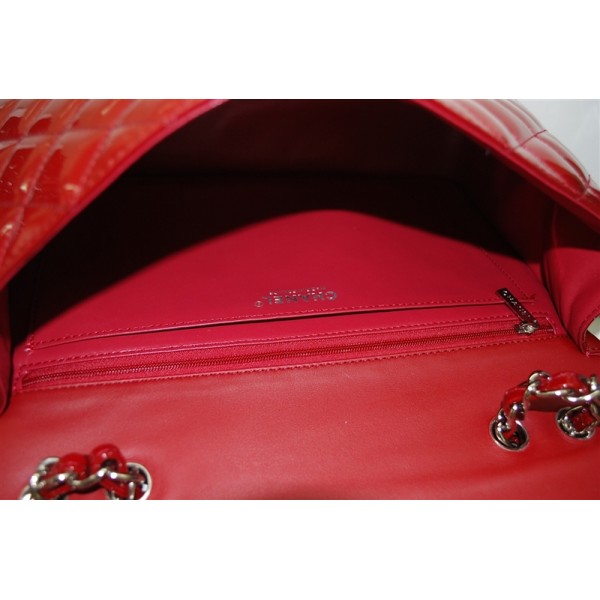 Chanel A47600 Red Patent Leather Borse Jumbo Flap Con Silver Hw