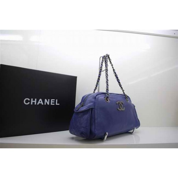 Chanel A47977 Borse Bowling In Pelle Caviar Blue