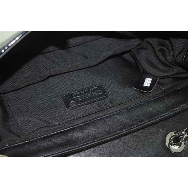 Rossetti Logo Doppia C Chanel Flap Borse Nero Con Brevetti Shw