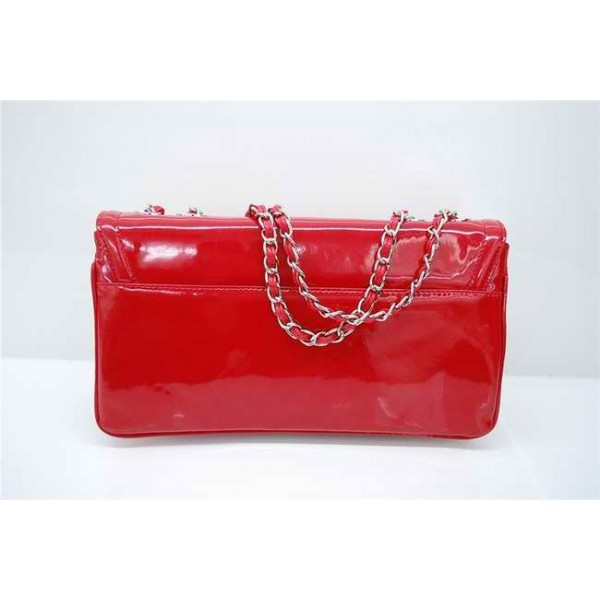 Vernice Rosso Rossetti Logo Doppia C Borse Chanel Flap Con Shw