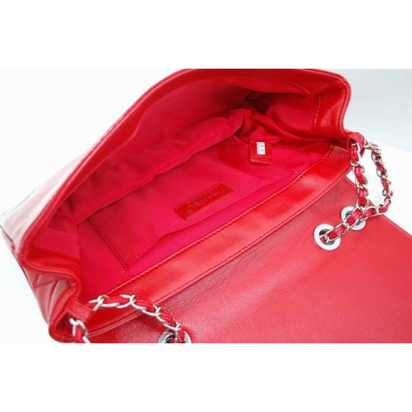 Vernice Rosso Rossetti Logo Doppia C Borse Chanel Flap Con Shw