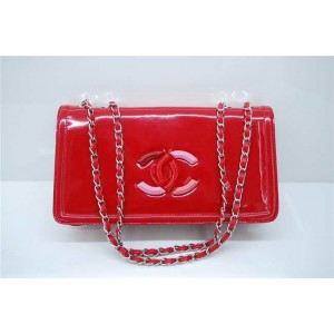 Vernice Rosso Rossetti Logo Doppia C Borse Chanel Flap Con Shw