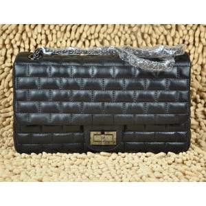 2011 New Chanel Quilted Agnello Flap Borse Nero Con Guncolor Hw