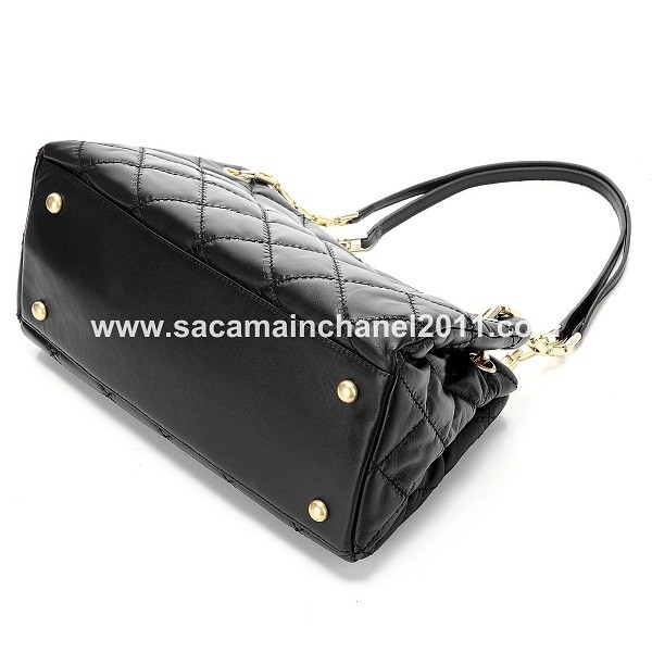 2011 New Chanel Quilted Black Leather Borse Piccoli