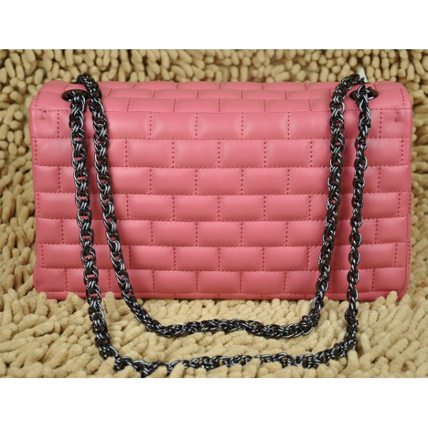 2011 New Chanel Quilted Flap Borse Pelle Di Agnello Rosa Con Gun