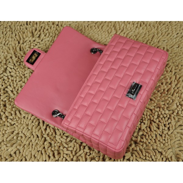 2011 New Chanel Quilted Flap Borse Pelle Di Agnello Rosa Con Gun