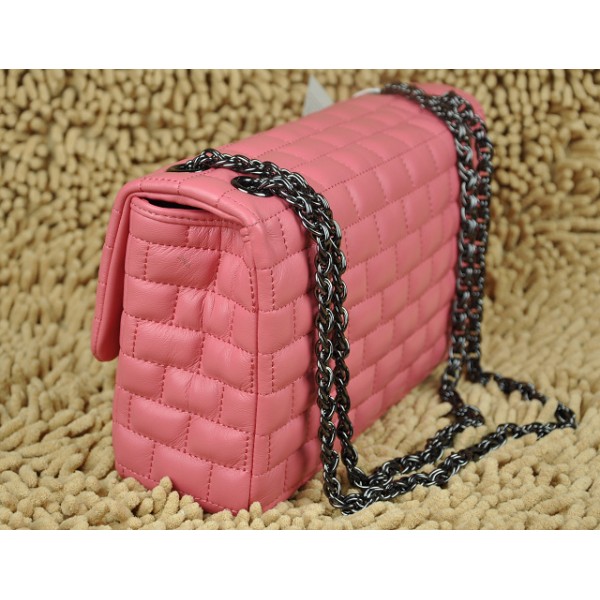 2011 New Chanel Quilted Flap Borse Pelle Di Agnello Rosa Con Gun