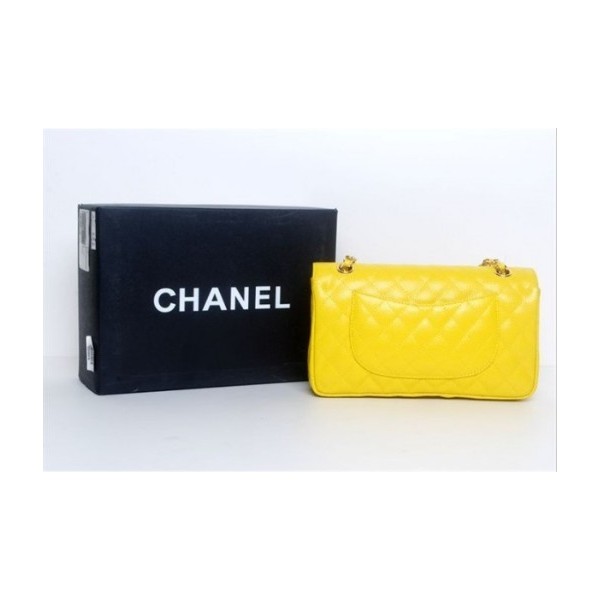 A01112 Chanel Classic Flap Borse Caviar Con Hardware Oro Giallo