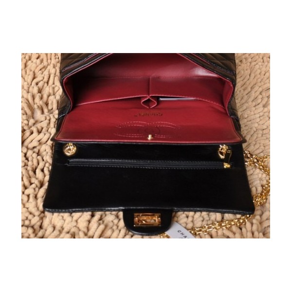 A30226 Chanel Classic Flap Borse Pelle Di Agnello Nero Con Oro H