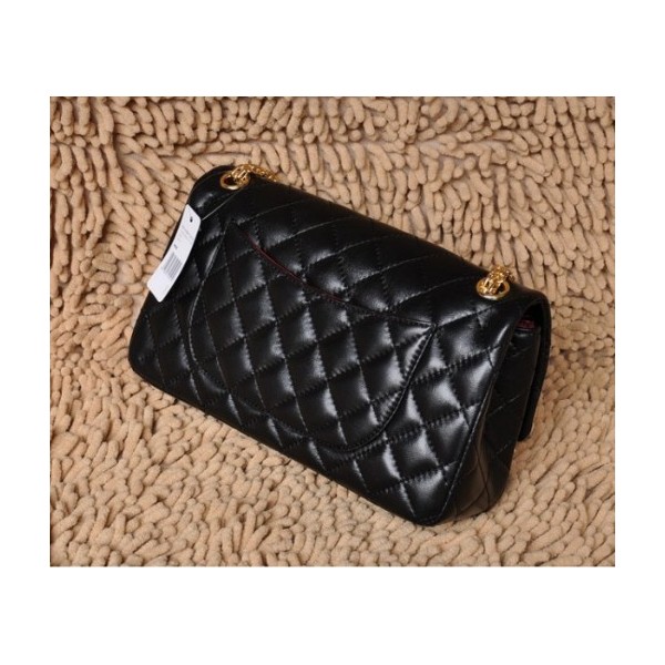 A30226 Chanel Classic Flap Borse Pelle Di Agnello Nero Con Oro H