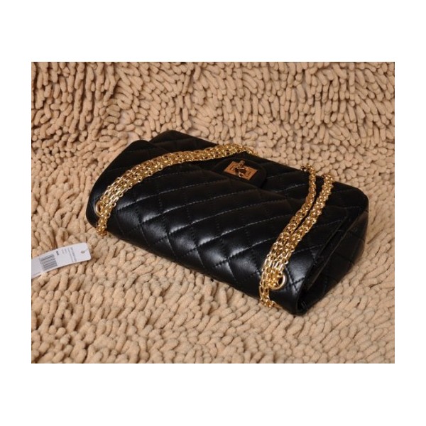 A30226 Chanel Classic Flap Borse Pelle Di Agnello Nero Con Oro H