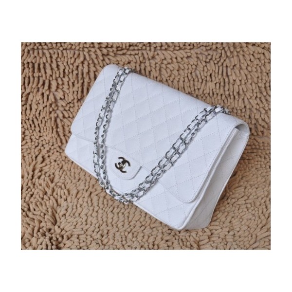 Bianco Chanel A47600 Flap Borse In Pelle Fiore Con Hardware Arge