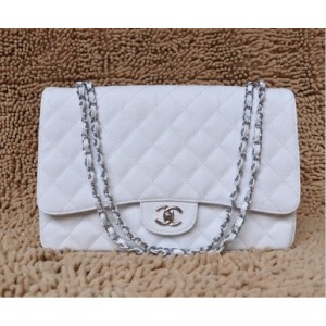 Bianco Chanel A47600 Flap Borse In Pelle Fiore Con Hardware Arge