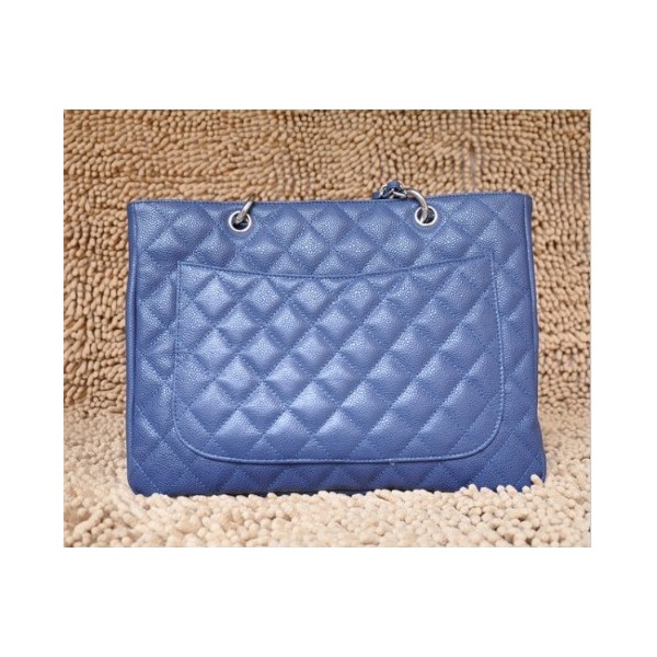 Blu Chanel A20995 Gst Classic Tote Grano Argento Hw