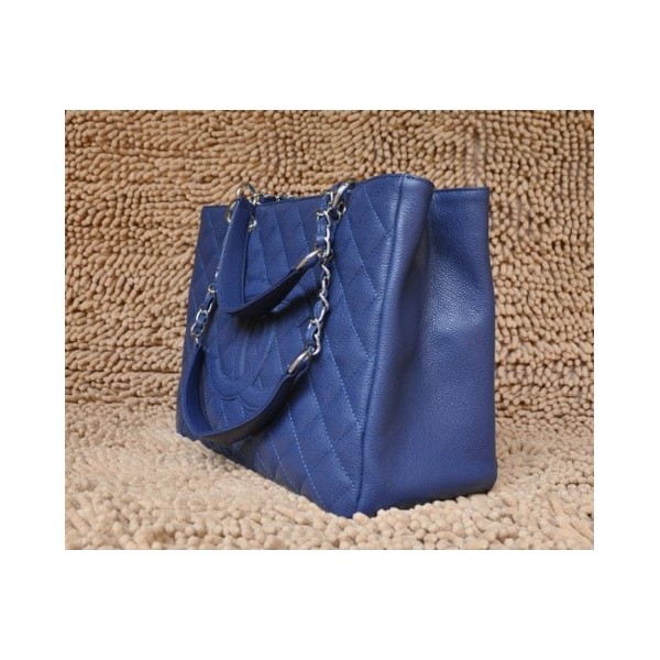 Blu Chanel A20995 Gst Classic Tote Grano Argento Hw