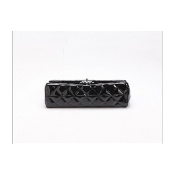 Borse Chanel 65051 Nero Vernice Flap Clutch In Pelle Di Vitello
