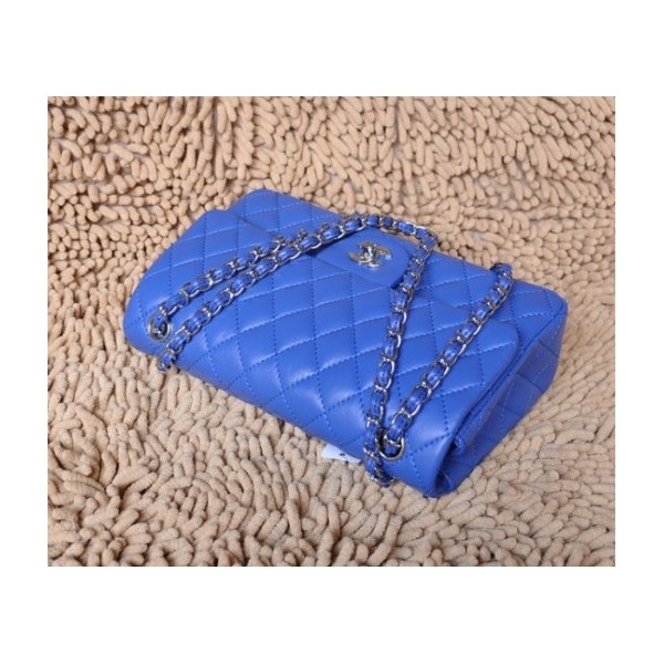 Borse Chanel A01112 Blue Classic Flap Pelle Di Agnello Con Shw