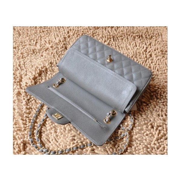 Borse Chanel A01112 Caviar Leather Flap Grigio Con Ghw Classico