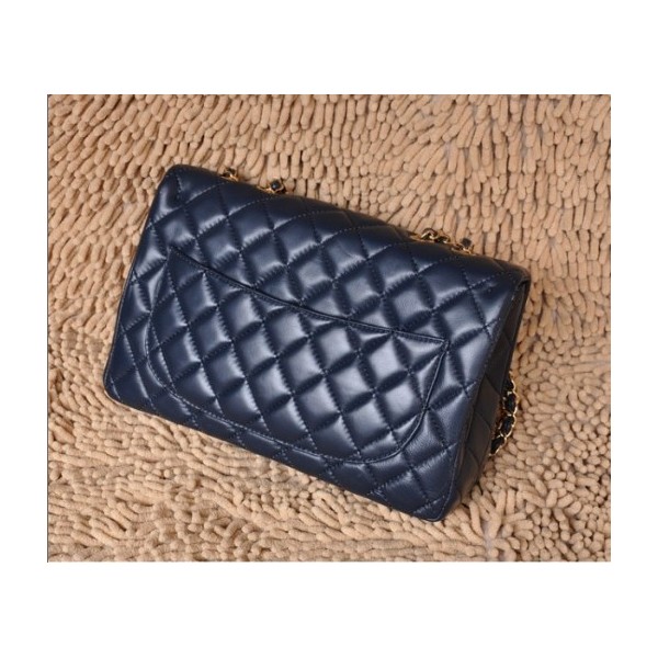 Borse Chanel A28600 Navy Blue Flap Pelle Di Agnello Classic Con