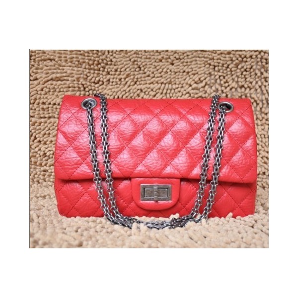 Borse Chanel A28668 Flap In Pelle Di Vitello Rossa Con Silver Hw