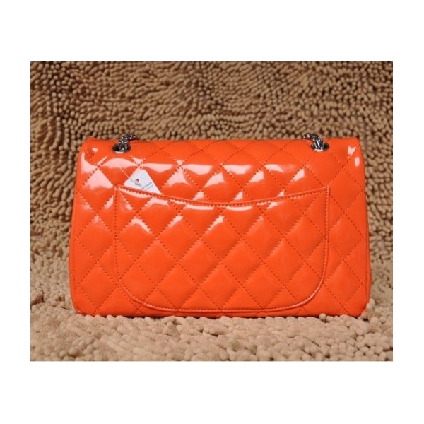 Borse Chanel A30227 Classic Patent Leather Flap Con Shw Arancion